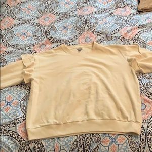 Cream ruffle sleeve sweatshirt. Only worn twice